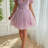 Ruby | Lilac Corset Strapless Short Tulle Homecoming Dress