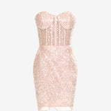 Isadora | Champagne Sheath Sweetheart Sequins Homecoming Dress