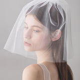 Ivory Tulle Blusher Wedding Veils Simple Bridal Veil