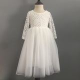 Mia Long Sleeves Lace Tulle Flower Girl Dress