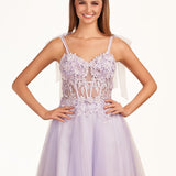 Sierra | Lavender Floral Appliques Sweetheart A-Line Short Homecoming Dress