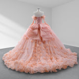 Blush Ball Gown Long Sleeves Sweetheart Quinceanera Dresses