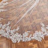 Luxury Floral Lace Cathedral Train Veil Bridal Veil Wedding Veil