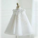 Eleanor Lace Applique Flower Girl A-Line Dress w/Bow