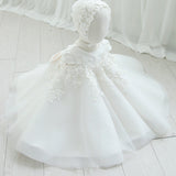 Eleanor Lace Applique Flower Girl A-Line Dress w/Bow