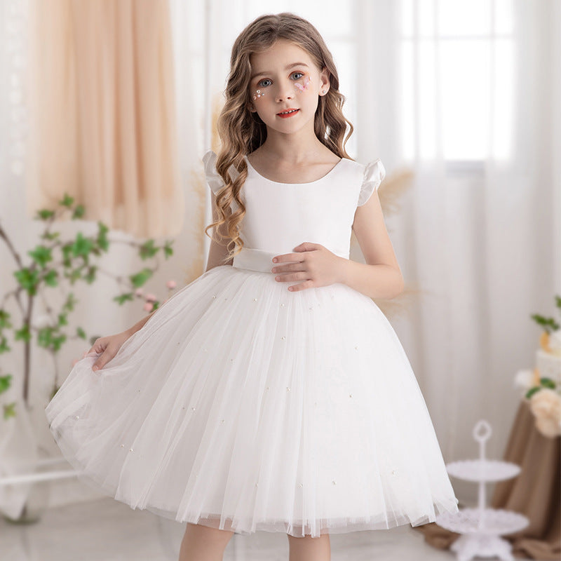 Emily Cape Sleeves Flower Girl Dress