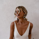 Mermaid Deep V-Neck Backless White Wedding Dress