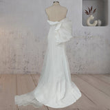 Mermaid Simple Ruffled White Wedding Dress