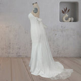 Mermaid Simple Ruffled White Wedding Dress