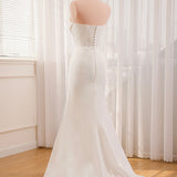 Mermaid Strapless Satin Wedding Dress With Convenient Detachable Skirt