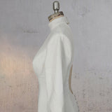 Mermaid White Open Back High Neck Wedding Dress