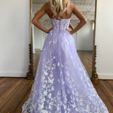 Nerida | Lavender Sweetheart Lace A-line Prom Dress With Appliques