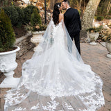 Non-traditional Wedding Veil Floral Lace Cathedral Veil Bridal Veil