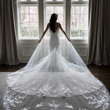 Non-traditional Wedding Veil Floral Lace Cathedral Veil Bridal Veil