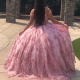 Off Shoulder Sweetheart Neckline Sparkly Quinceanera Dresses with Appliques