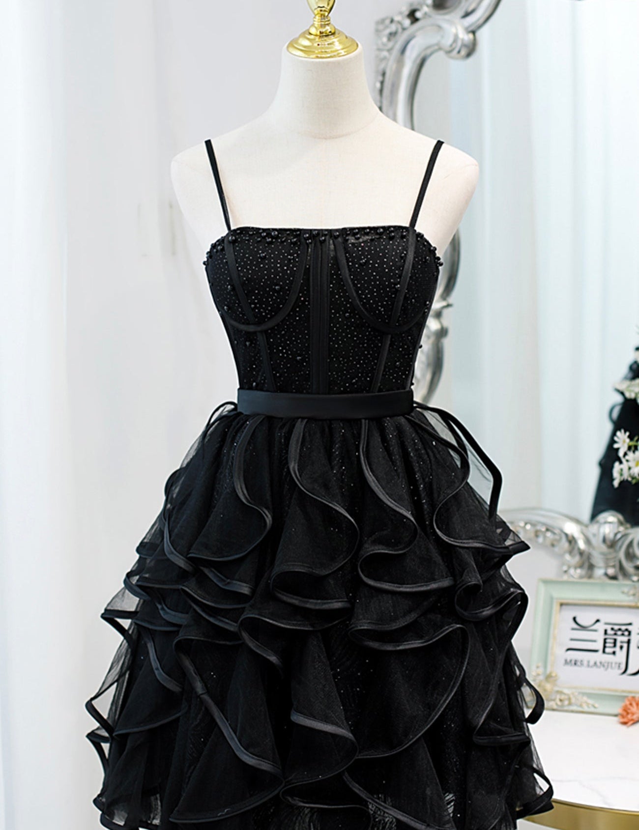 Bethany | A-Line Spaghetti Strap Tulle Short Homecoming Dress