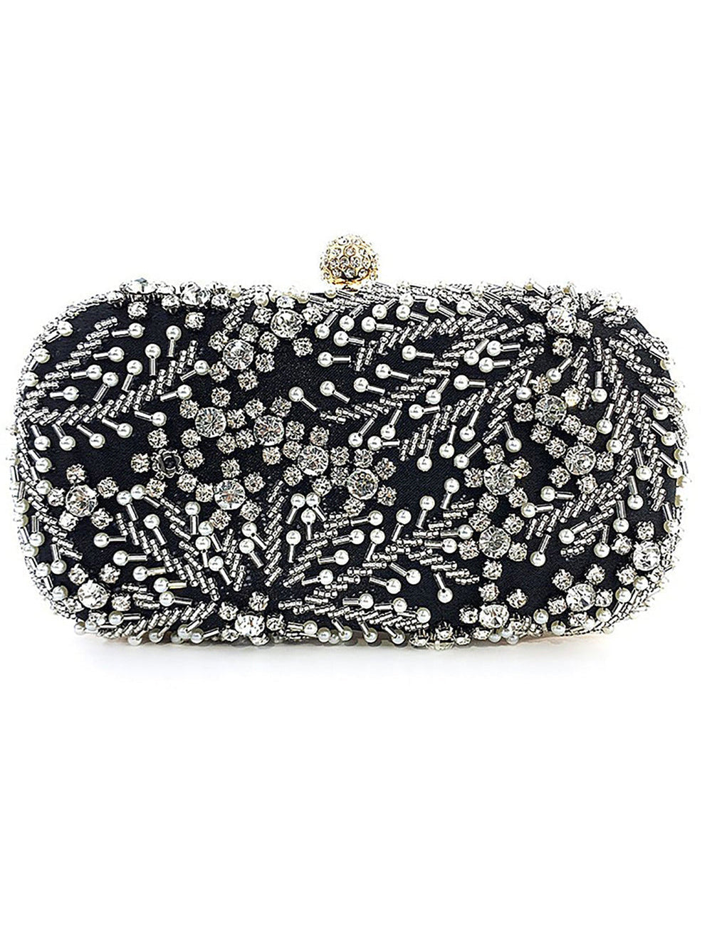 Pearl Rhinestone Beaded Square Handbag