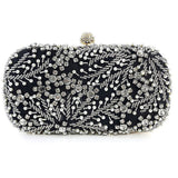 Pearl Rhinestone Beaded Square Handbag