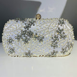 Pearl Rhinestone Beaded Square Handbag