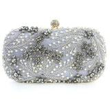 Pearl Rhinestone Beaded Square Handbag