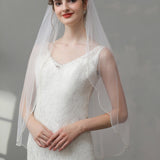 Vintage Pearls Ivory With Beaded Scalloped Bridal Veil Wedding Veil