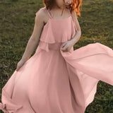 Layla Spaghetti Straps Chiffon Flower Girl Dress