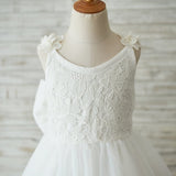 Milly Lace Tulle V Back Flower Girl Dress