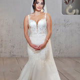 Mermaid Long Mermaid Lace Wedding Dresses Tulle Straps with Appliques