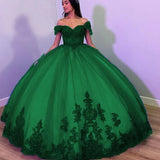 Royal Blue Tulle Off the Shoulder Quinceanera Dress Ball Gown