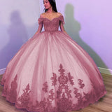 Royal Blue Tulle Off the Shoulder Quinceanera Dress Ball Gown