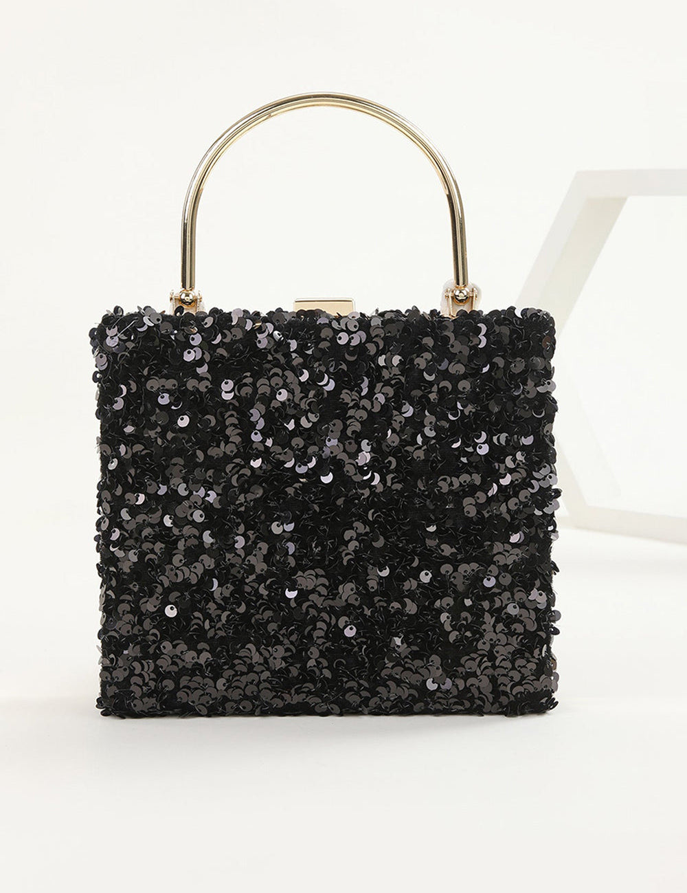 Sequins Black Prom Handbag