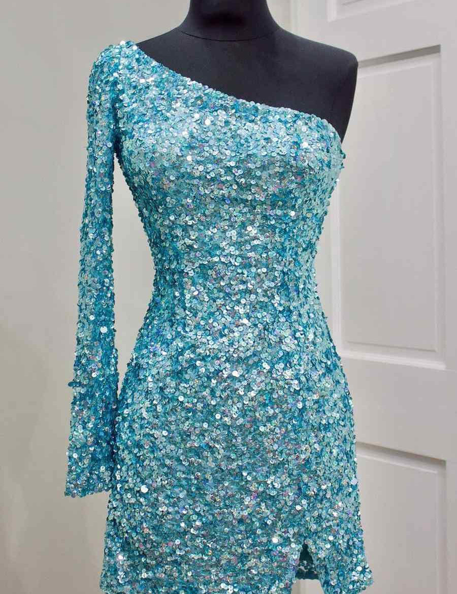 Gwendolyn |Bodycon One-Shoulder Sequins Homecoming Dress