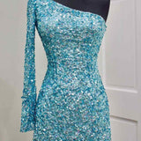 Gwendolyn |Bodycon One-Shoulder Sequins Homecoming Dress