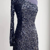 Gwendolyn |Bodycon One-Shoulder Sequins Homecoming Dress