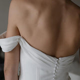 Sheath One-Shoulder Sleeveless Satin Wedding Dresses with Slit