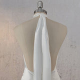 Sheath Satin Backless Halter Wedding Dress