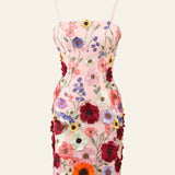 Nyssa |Sheath Spaghetti Straps 3D Flower Homecoming Dress