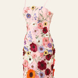 Nyssa |Sheath Spaghetti Straps 3D Flower Homecoming Dress