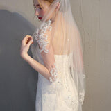 Simmple Short Wedding Veil Lace Mantilla Veils