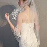 Simmple Short Wedding Veil Lace Mantilla Veils