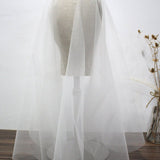 Simple Champagne Short Wedding Veils Blusher Veil