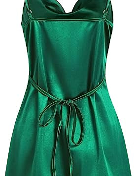 Simple Cowl Neck Champagne Satin Homecoming Dress