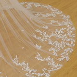 Simple Leaves Lace Chapel Train Veil Bridal Veil Wedding Veil