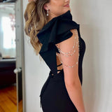 Sparkly Black Tight Short Homecoming Dress with Slit