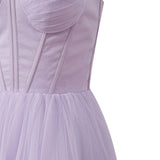 Strapless Puffy Midi Tulle Dress