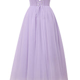 Strapless Puffy Midi Tulle Dress