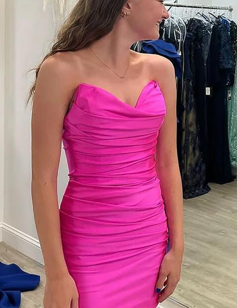 Boydcon Sweetheart Fuchsia Short Homecoming Dress with Ruched