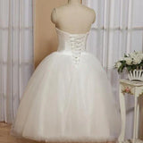 Sweetheart Empire Tea-Length Tulle Wedding Dress With Lace-Up Back