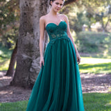 Corset Lace Floor Length Tulle Prom Dress