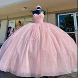 Sweetheart Light Pink Quinceanera Dresses Ball Gown Birthday Party Dress